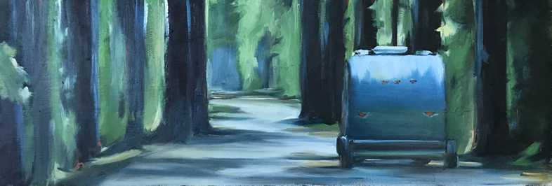 Through the Woods, an oil painting by Deedee Bernhardt